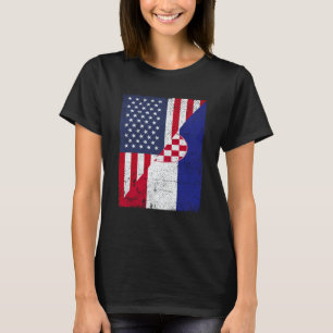 Half USA Flag Half Croatia Flag American Croatian T-Shirt