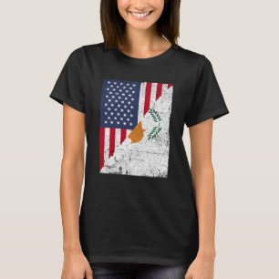 Half USA Flag Half Cyprus Flag American Cypriotic T-Shirt