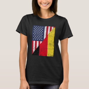 Half USA Flag Half Germany Flag American German T-Shirt