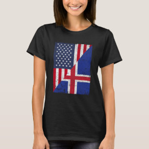 Half USA Flag Half Iceland Flag American Icelandic T-Shirt