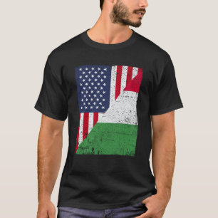 Half USA Flag Half Italy Flag American Italian T-Shirt