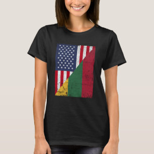 Half USA Flag Half Lithuania Flag American Lithuan T-Shirt