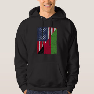 Half USA Flag Half Malawi Flag American Malawian Hoodie