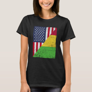 Half USA Flag Half Mali Flag American Malian T-Shirt