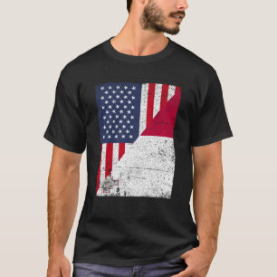 Half USA Flag Half Malta Flag American Maltese T-Shirt