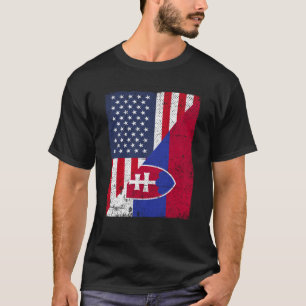 Half USA Flag Half Slovakia Flag American Slovakia T-Shirt