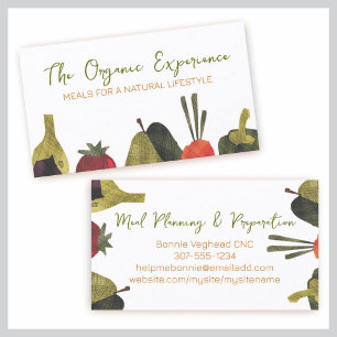 half veggies fruits cooking catering business c... card