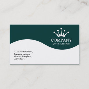 Half Wave Crown - Dark Green 003333 Business Card