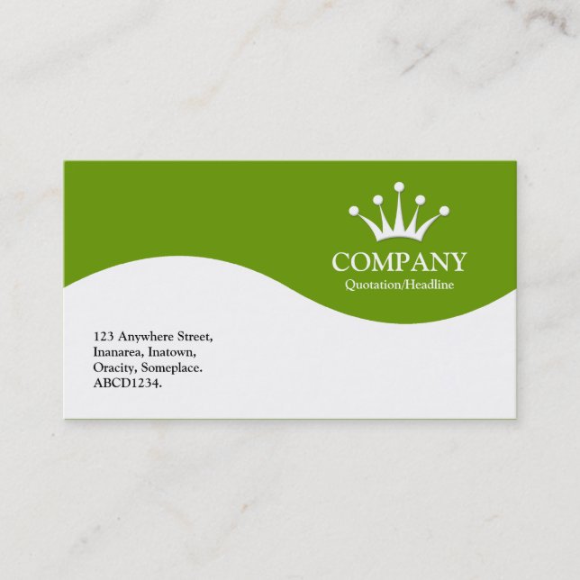 Half Wave Crown - Green 669900 Business Card (Front)