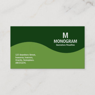 Half Wave Monogram - Avocado Green with 003300 Business Card