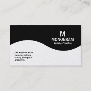 Half Wave Monogram - Black (Platinum) Business Card