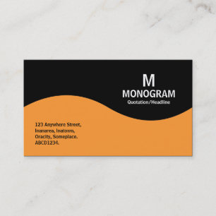 Half Wave Monogram - Light Orange with Black Business Card