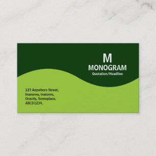 Half Wave Monogram - Martian Green with 003300 Business Card