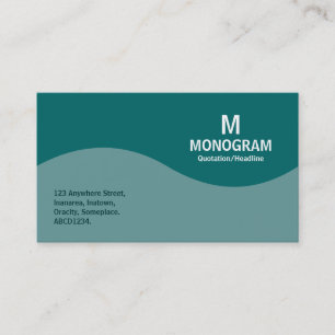 Half Wave Monogram - Ocean Green and Teal 006666 Business Card