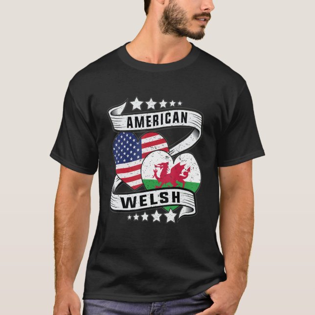 Half Welsh half American shirt Wales Welsh America (Front)