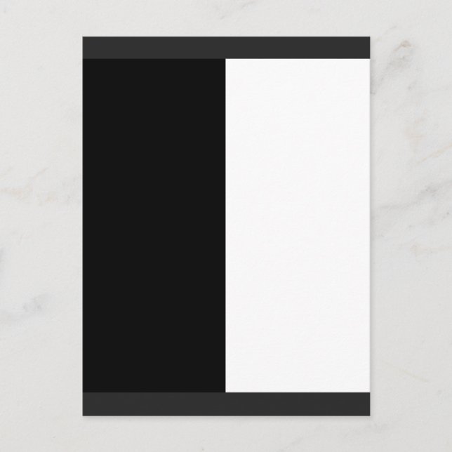 half white half black, half black half white holiday postcard (Front)