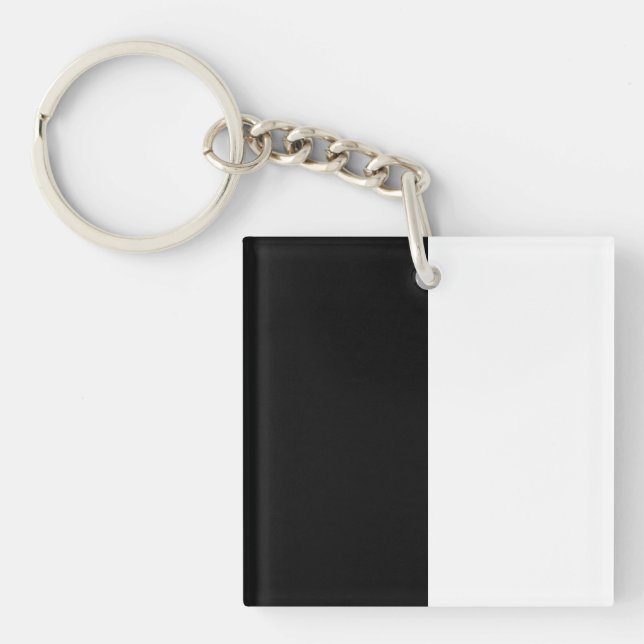 half white half black, half black half white key ring (Front)