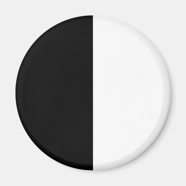 half white half black, half black half white magnet (Front)