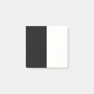 half white half black, half black half white post-it notes