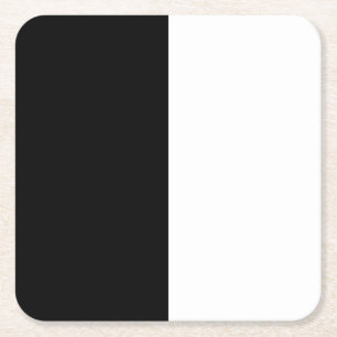 half white half black, half black half white square paper coaster