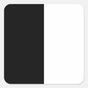 half white half black, half black half white square sticker