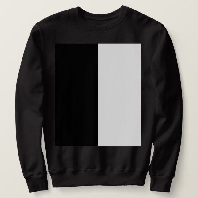 half white half black, half black half white sweatshirt (Design Front)
