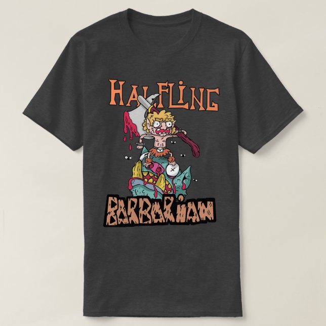 Halfling Barbarian DnD Angry Rage T-Shirt (Design Front)
