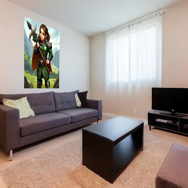 Halfling female warrior | AI Art  Poster (Creator Uploaded)