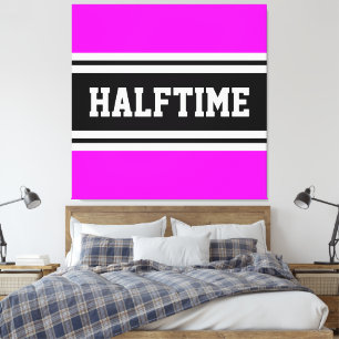 HALFTIME Tropical Pink Black White Racing Stripes Canvas Print