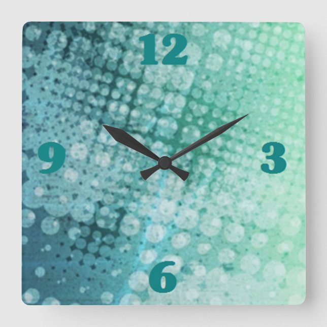 Halfton Pop Mint Green Wall Clock (Front)