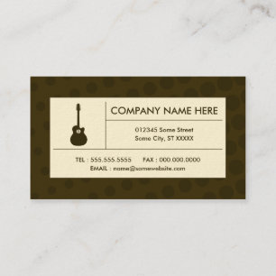 halftone acoustic guitar business card