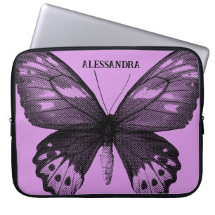 Halftone Butterfly Laptop Sleeve – Lavender Person