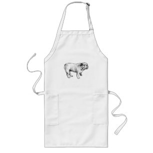 halftone calm cook, bulldog long apron