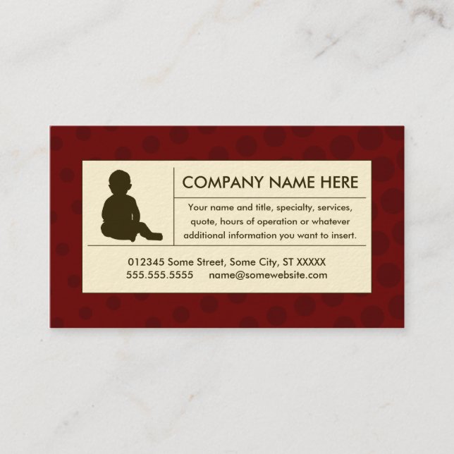 halftone childcare business card (Front)