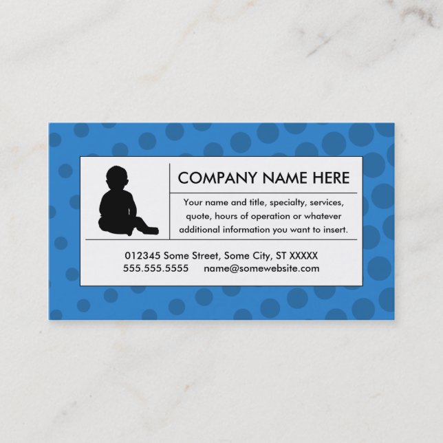 halftone childcare business card (Front)