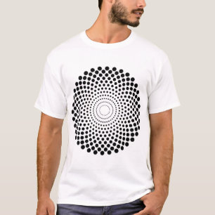 Halftone Circle 02 - Black T-Shirt