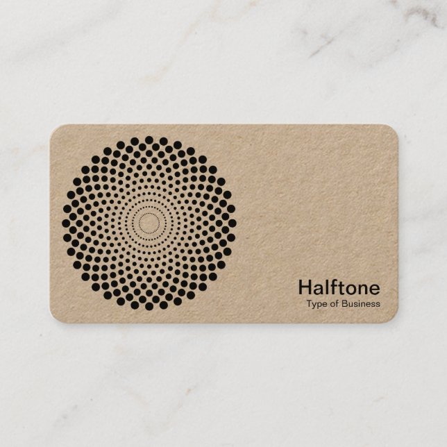Halftone Circle 02 - (Kraft) Business Card (Front)