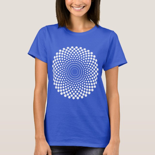 Halftone Circle 02 - White on Dark T-Shirt (Front)