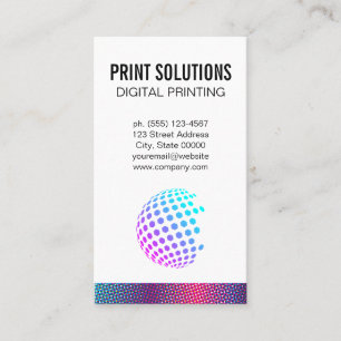 Halftone Colours   Colourful Geometric Globe Business Card