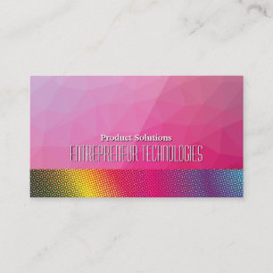 Halftone Colours   Magenta Geometric  Business Card