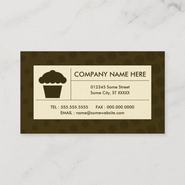 halftone cupcake business card (Front)