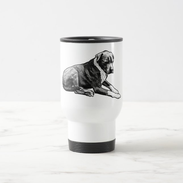 Halftone Drift, Journey Calm Travel Mug (Center)