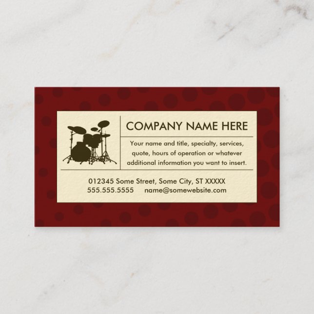 halftone drums business card (Front)
