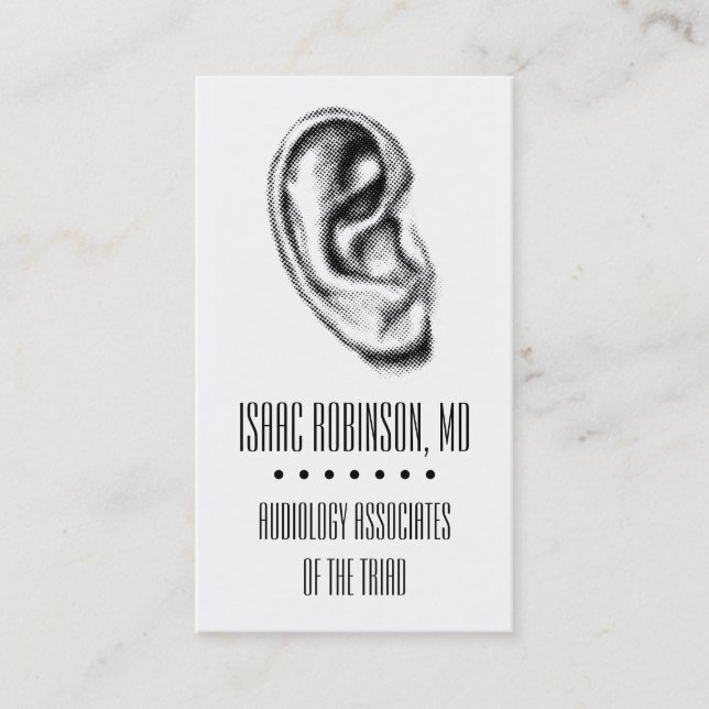 Halftone Ear Audiologist Business Card (Front)