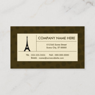 halftone eiffel tower business card