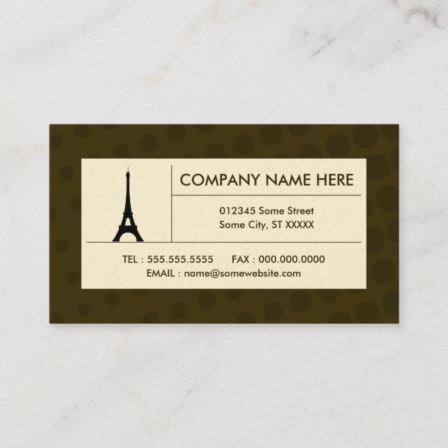 halftone eiffel tower business card (Front)
