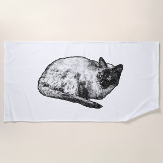 Halftone fur, winter peace beach towel