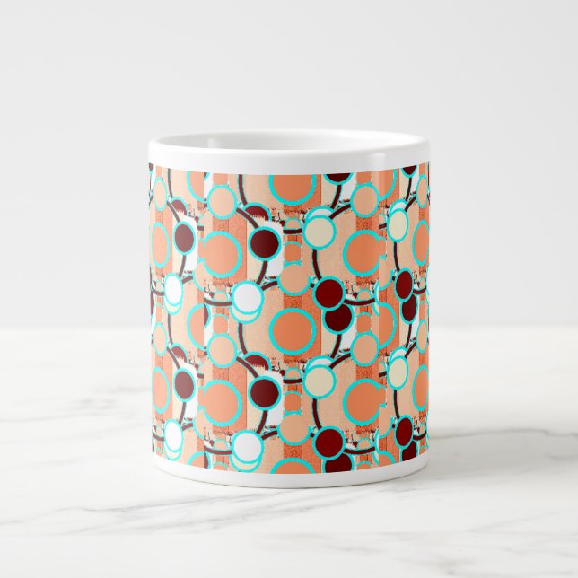 Halftone Geometric Pattern Large Coffee Mug (Front)