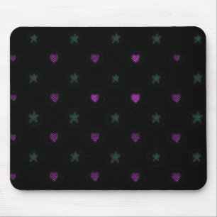 Halftone Hearts and Stars Mouse Mat