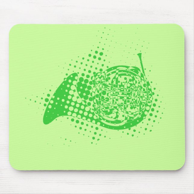 Halftone Horn Mouse Mat (Front)